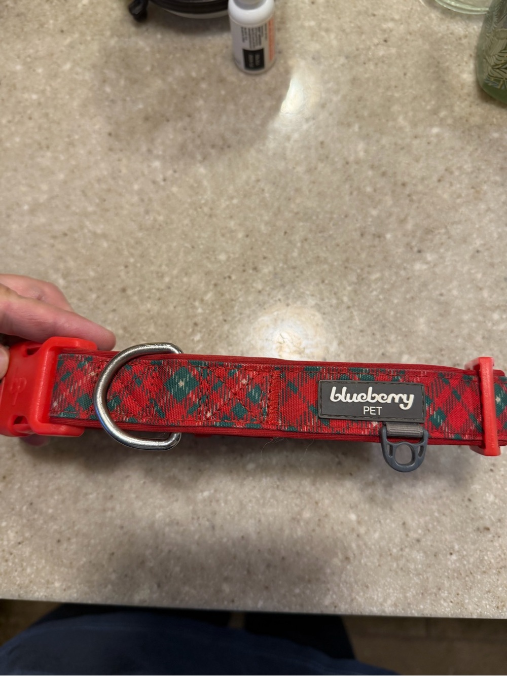 Blueberry Pet Red Plaid Holiday Dog Collar